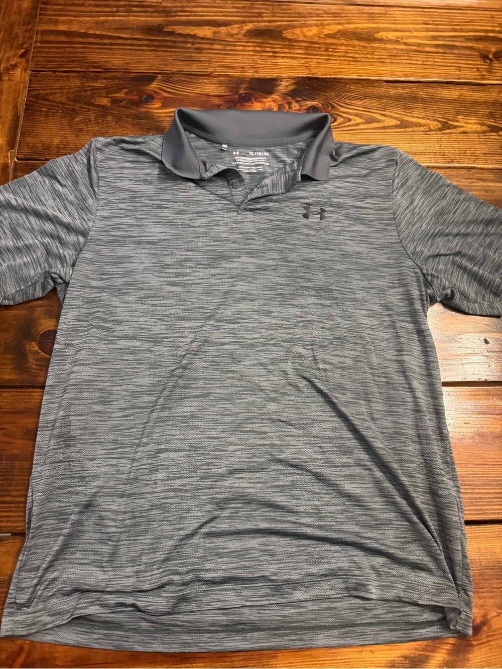 Under Armour Men's Heathered Charcoal Performance Polo